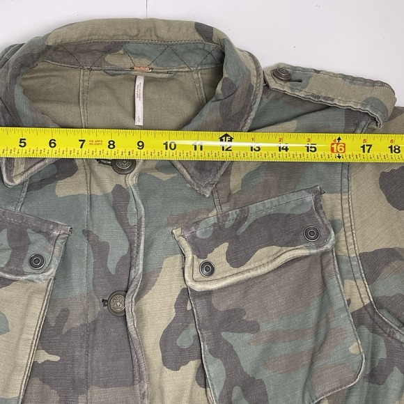 Free People Women's Large Green Camo Not Your Brothers Military Surplus Jacket - Picture 12 of 15